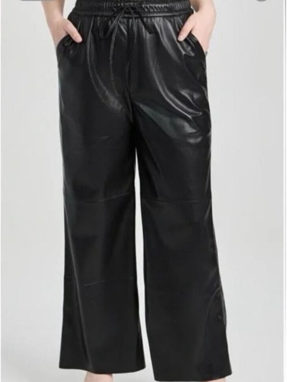 Good American Faux Leather Wide Leg Pants 2X 3X Size 6 NWT